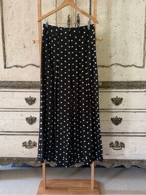 FRANCOIS Paris Black Polka Dot wide leg palazzo pant.